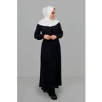 Hürrem Bone 2101-40 Krem Sandy Arkadan Çıtçıtlı Geçmeli Eşarp