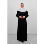 Hürrem Bone 2101-42 Beyaz Sandy Arkadan Çıtçıtlı Geçmeli Eşarp