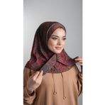 Hürrem Bone 2101D_16 Bordo Sandy Kumaş Batik Desenli Pratik Hazır Geçmeli Tesettür Bone