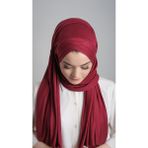 Hürrem Bone 2103_16 Bordo Viskon Kumaş Üç Bantlı Arkadan Bağlamalı Şal