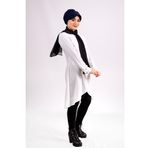 Hürrem Bone 2104_02 Lacivert Viskon Kumaş Şapkalı Aksesuarlı Pratik Hazır Geçmeli Tesettür Bone