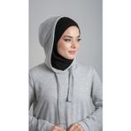 Hürrem Bone 2108_01 Siyah Viskon Kumaş Penye Pratik Hazır Geçmeli Şal