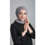 Hürrem Bone 2108_15 Gri Viskon Kumaş Penye Şal Pratik Hazır Geçmeli Şal