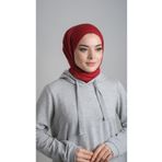 Hürrem Bone 2108_16 Bordo Viskon Kumaş Penye Şal Pratik Hazır Geçmeli Şal