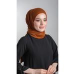Hürrem Bone 2108_33 Taba Viskon Kumaş Penye Pratik Hazır Geçmeli Şal