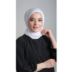 Hürrem Bone 2108_42 Beyaz Pratik Hazır Geçmeli Viskon Kumaş Penye Şal