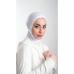 Hürrem Bone 2113_42 Beyaz Sandy Kumaş Spor Hijab Pratik Hazır Geçmeli Tesettür Bone