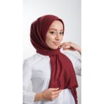 Hürrem Bone 2118_16 Bordo Örme Kumaş Sade Pratik Hazır Geçmeli Tesettür Şal