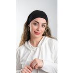Hürrem Bone 3007_01 Siyah Viskon Kumaş Sade Pratik Hazır Geçmeli Tesettür Bone