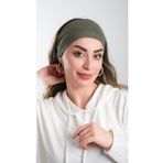 Hürrem Bone 3007_09 Haki Viskon Kumaş Sade Pratik Hazır Geçmeli Tesettür Bone