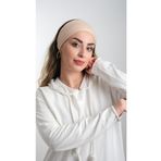Hürrem Bone 3007_26 Sütlü Kahve Viskon Kumaş Sade Pratik Hazır Geçmeli Tesettür Bone