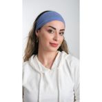 Hürrem Bone 3007_34 Mavi Viskon Kumaş Sade Pratik Hazır Geçmeli Tesettür Bone