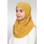 Hürrem Bone 78_03 Gold Sandy Kumaş Kendinden Boneli Pratik Hazır Geçmeli Çocuk Tesettür Bone