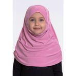 Hürrem Bone 78_04 Pembe Sandy Kumaş Kendinden Boneli Pratik Hazır Geçmeli Çocuk Tesettür Bone