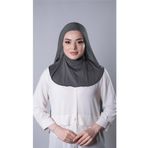 Hürrem Bone Antrasit Pratik Hazır Geçmeli Şal Şifon Kumaş Hijab Bone 3009_25