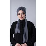 Hürrem Bone Antrasit Pratik Hazır Geçmeli Tesettür Bone Sandy Kumaş Atkılı 2204_25