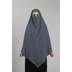 Hürrem Bone Antrasit Pratik Hazır Geçmeli Tesettür Eşarp Krep Bağcıklı Çift Katlı Sufle Hijab 2314_25