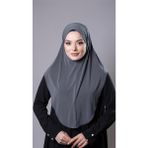 Hürrem Bone Antrasit Pratik Hazır Geçmeli Tesettür Eşarp Sandy Kumaş Düz Hijab 2308_25 - Standart