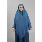 Hürrem Bone Bebe Mavisi Pratik Hazır Geçmeli Tesettür Eşarp Krep Bağcıklı Çift Katlı Sufle Hijab 2314_11