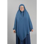 Hürrem Bone Bebe Mavisi Pratik Hazır Geçmeli Tesettür Eşarp Krep Bağcıklı Çift Katlı Sufle Hijab 2314_11
