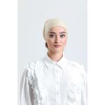 HÜRREM BONE Bej Arkadan Bağlamalı Tesettür Bone Penye Kumaş Düz Bone 1011_12