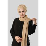 Hürrem Bone Bej Kışlık Kendinden Atkılı Peluş Tesettür Bone Jakar Düz 2329_12