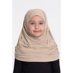 Hürrem Bone Bej Pratik Hazır Geçmeli Çocuk Tesettür Bone Sandy Kumaş Kendinden Boneli 78_12