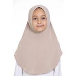 Hürrem Bone Bej Pratik Hazır Geçmeli Genç Tesettür Bone Sandy Kumaş Düz Hijab 2312_12