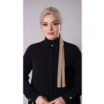 Hürrem Bone Bej Pratik Hazır Geçmeli Tesettür Bone Sandy Kumaş Atkılı 2204_12