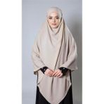 Hürrem Bone Bej Pratik Hazır Geçmeli Tesettür Eşarp Medine İpeği Bağcıklı Sufle Hijab 2301_12