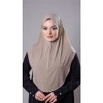 Hürrem Bone Bej Pratik Hazır Geçmeli Tesettür Eşarp Sandy Kumaş Düz Hijab 2308_12 - Standart