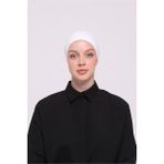 HÜRREM BONE Beyaz Arkadan Bağlamalı Tesettür Bone Viskon Kumaş Dikişsiz Geçmeli Likralı İç Bone 3010_42