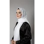 Hürrem Bone Beyaz Desenli Şal Şifon Kumaş Kareli Çizgili 202107_42