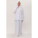 HÜRREM BONE Beyaz İki Parça Namaz Elbisesi Pamuk Kumaş Dantelli 2205_42