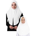 Hürrem Bone Beyaz Pratik Anne Kız Kombin Tesettür Eşarp Sandy Düz Hijab 230812_42