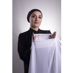 HÜRREM BONE Beyaz Pratik Hazır Geçmeli Şal Şifon Boru Boneli _42 3001