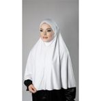 Hürrem Bone Beyaz Pratik Hazır Geçmeli Tesettür Eşarp Viskon Arkası Lastikli Peçeli 2112_42