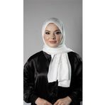 Hürrem Bone Beyaz Pratik Hazır Geçmeli Tesettür Şal Örme Kumaş Taş Desenli 2118T_42