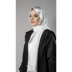 Hürrem Bone Beyaz Şerit Çizgili Şal Viskon Kumaş Bursa Dolama 202109_42