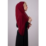 HÜRREM BONE Bordo-gold Arkadan Bağlamalı Şal Şifon Üç Bantlı Simli Pileli _1602 1835