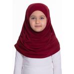 Hürrem Bone Bordo Pratik Hazır Geçmeli Çocuk Tesettür Bone Sandy Kumaş Kendinden Boneli 78_16
