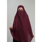 Hürrem Bone Bordo Pratik Hazır Geçmeli Tesettür Eşarp Krep Bağcıklı Sufle Hijab 2313_16