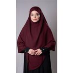 Hürrem Bone Bordo Pratik Hazır Geçmeli Tesettür Eşarp Medine İpeği Bağcıklı Çift Katlı Sufle Hijab 2302_16