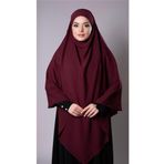 Hürrem Bone Bordo Pratik Hazır Geçmeli Tesettür Eşarp Medine İpeği Bağcıklı Sufle Hijab 2301_16