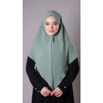 Hürrem Bone Çağla Yeşili Pratik Hazır Geçmeli Tesettür Eşarp Aerobin Kumaş Çapraz Hijab 2307_32 - Standart