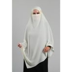 Hürrem Bone Ekru Pratik Hazır Geçmeli Tesettür Eşarp Krep Bağcıklı Sufle Hijab 2313_27