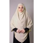 Hürrem Bone Ekru Pratik Hazır Geçmeli Tesettür Eşarp Medine İpeği Bağcıklı Çift Katlı Sufle Hijab 2302_27