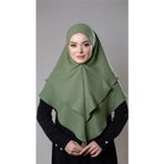 Hürrem Bone Fıstık Yeşili Pratik Hazır Geçmeli Tesettür Eşarp Pamuk Caz Kumaş Çift Katlı Düz Hijab 2303_36