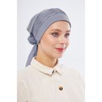 Hürrem Bone Gri Pratik Hazır Geçmeli Tesettür Bone Sandy Kumaş Incili Pileli Nervürlü Güllü 1805_15 - Standart