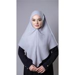 Hürrem Bone Gri Pratik Hazır Geçmeli Tesettür Eşarp Pamuk Caz Kumaş Düz Hijab 2306_15